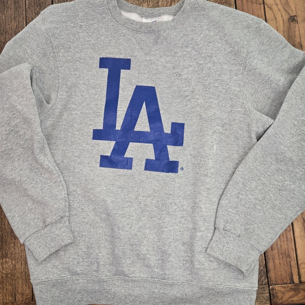 Vintage Y2k Soffe Los Angeles Dodgers Crewneck Sweatshirt Size Med Heather Gray